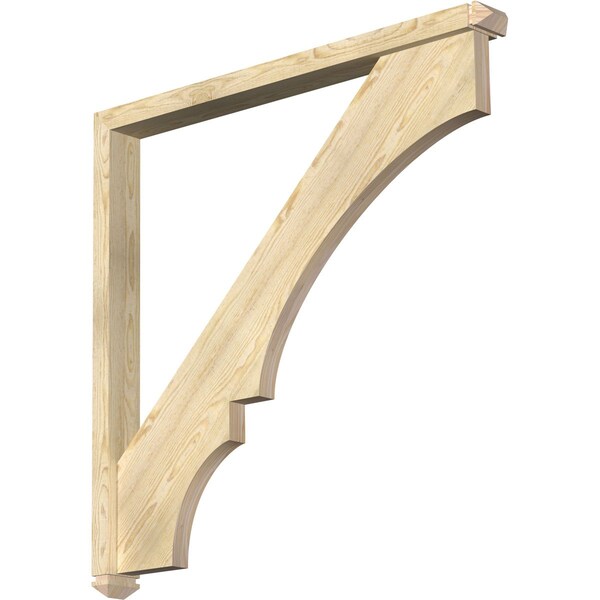 Ekena Millwork Balboa Arts and Crafts Rough Sawn Bracket w/ Offset Brace, Douglas Fir, 4"W x 44"D x 44"H BKT0402X44X44BOA03RDF - main